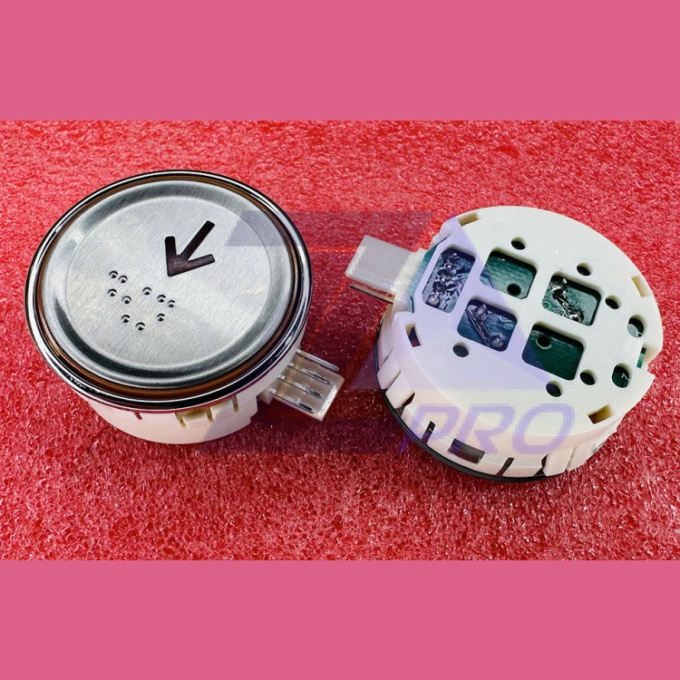 Модуль кнопочный круглый "стрелка вниз" красная подсветка с кодом Брайля AK-29B Sigma