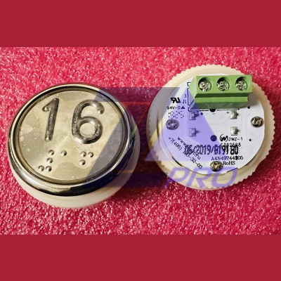 Модуль кнопочный A4N49744$05 белая подсветка Брайль "16" BBP-R331-CMPLT-D-W-16 (EA2406S-D-W-16) ЩЛЗ