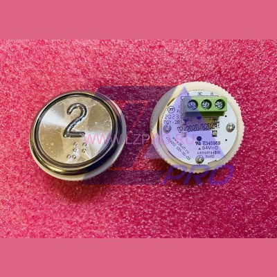 Модуль кнопочный A4N49744$05 белая подсветка Брайль "2" BBP-R331-CMPLT-D-W-02 (EA2406S-D-W-02) ЩЛЗ